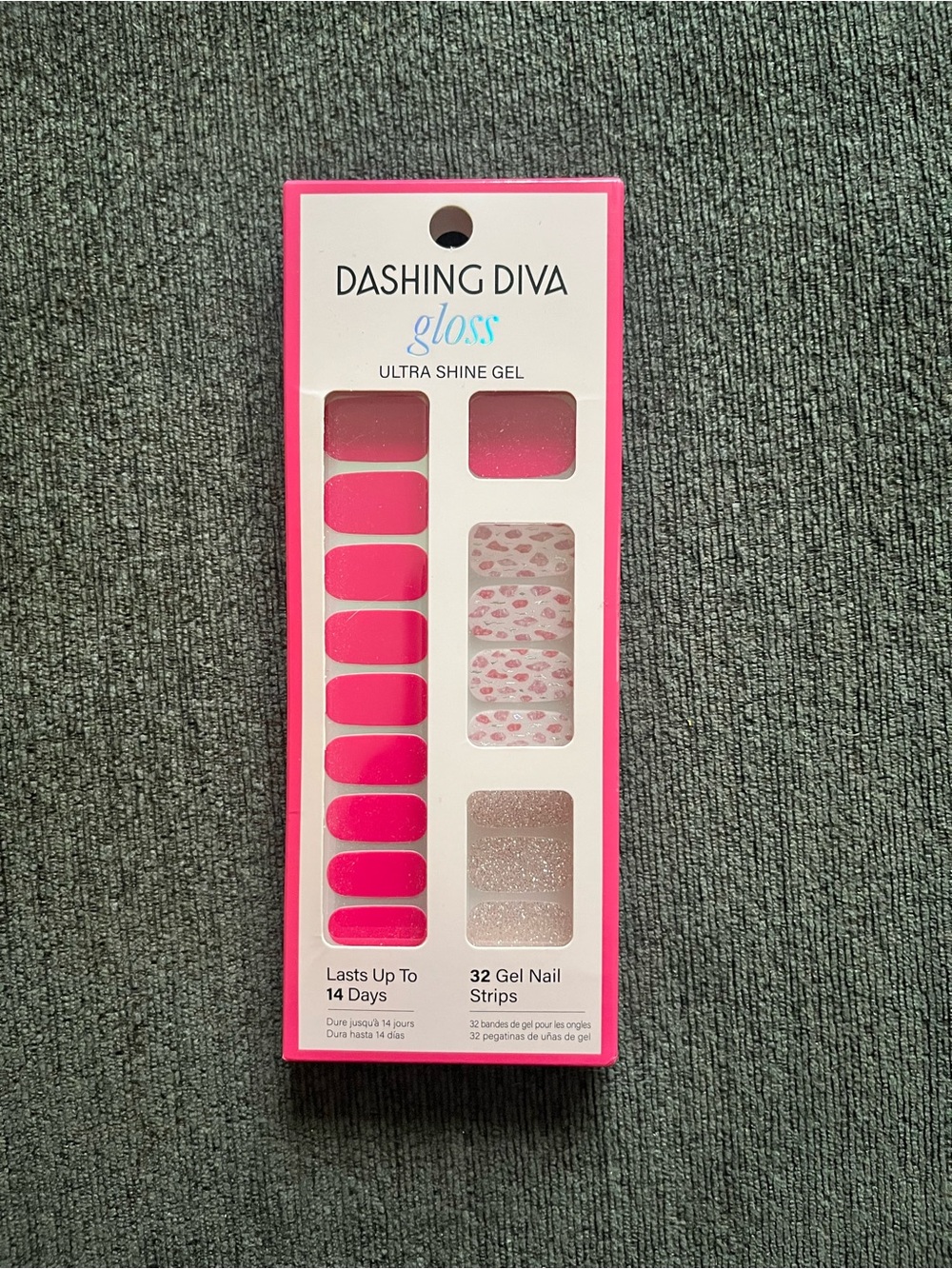 Dashing Diva Gloss Ultra Shine Gel Nail Strips - Bright Pink Mix